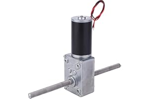 VIAGASAFAMIDO DC 12V Gear Motor, High Turbine Speed Reducer, M8 Output Shaft, Double Right Hand Thread, Reduction Ratio 17