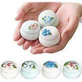 Small Urns Set of 4 - Ceramic Mini Urns for Human Ashes Keepsake - 1.77" x 1.38" Pet Ashes Keepsake Decorative Urns - Unique Handmade Floral Design