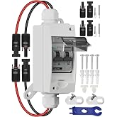 CNLonQcom Solar Disconnect Switch 40A DC1000V Circuit Breaker 2P with PV Connector and IP65 Small Breaker Box and Wall Hooks for Outdoor PV Stystem, Battery, PV Array MCB