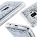 Caka Galaxy S9 Case, Galaxy S9 Glitter Case Liquid Series Luxury Fashion Bling Flowing Liquid Floating Sparkle Glitter Soft TPU Case for Samsung Galaxy S9 (Silver)