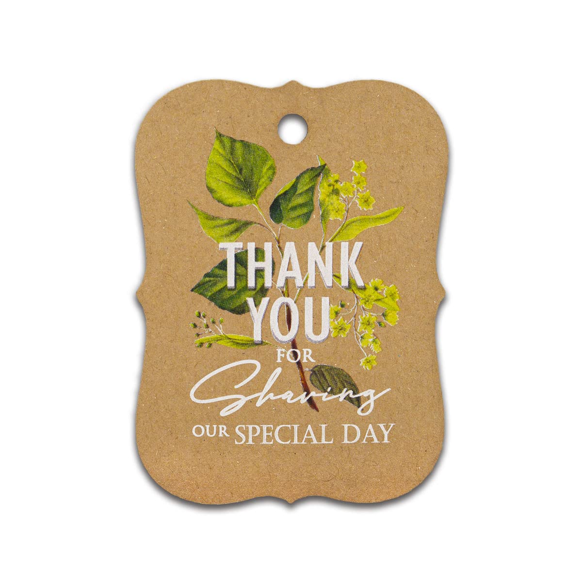 Summer-Ray 50pcs Thank You for Sharing Our Special Day Tags Wedding Bridal Shower Favours Gift Tags with Floral Theme (Kraft Brown) — image 1