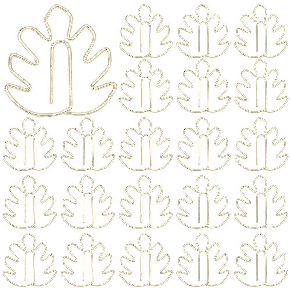 CRASPIRE 50Pcs Leaf Paper Clips Gold Tortoiseshell Leaf Binder Paperclips Clamps Bookmark Clips Planner Memo Dispenser for Office Supplies School Home File Note Page Sorting Organizing