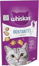 Whiskas Dentabites Cat Treats with Tasty Chicken 40 g Pack of 6