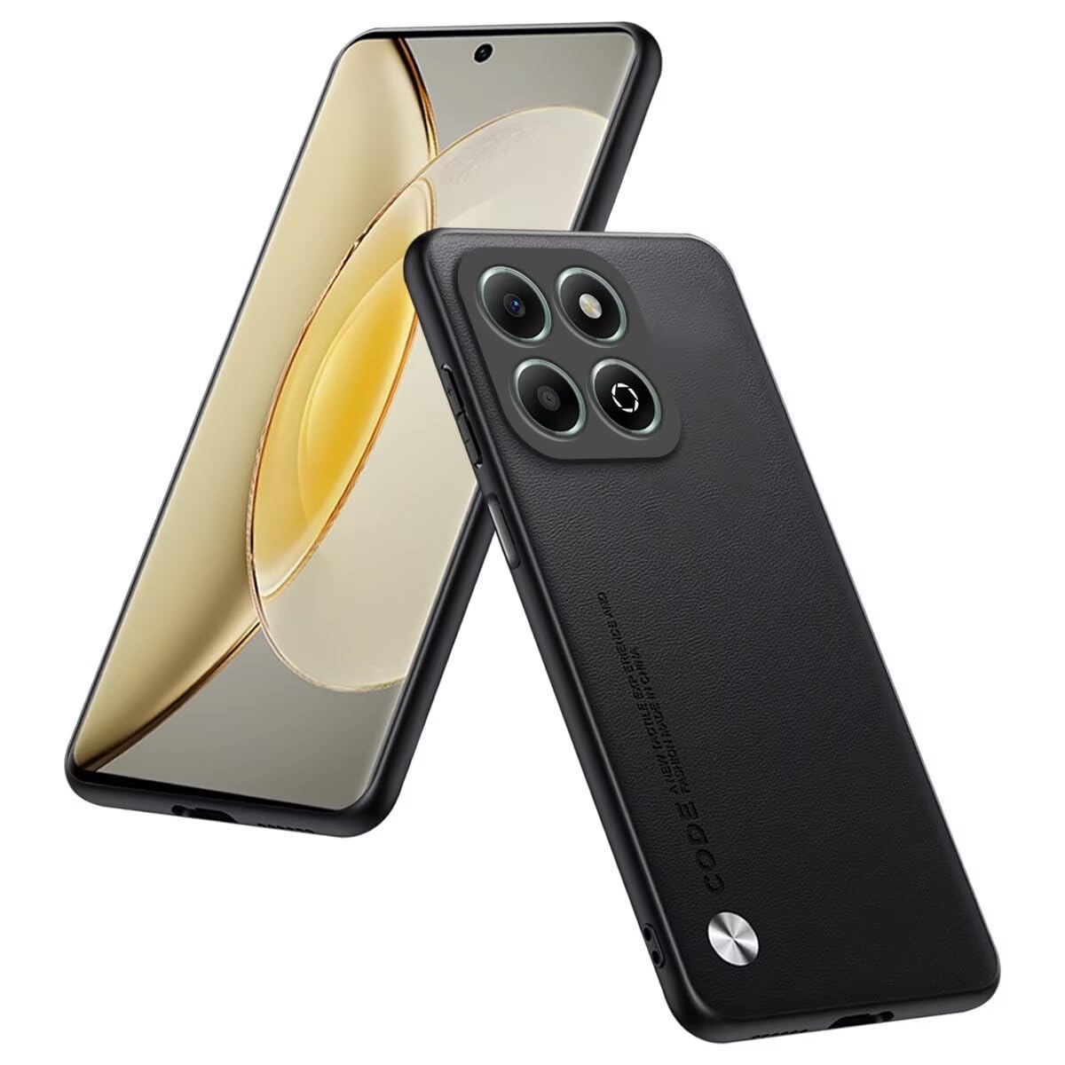 HULLIN Phone Case Compatible With HONOR X6b (4G) (6.56"), Protective Cover In PU Leather - Black