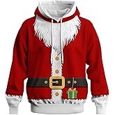 BEYFSJIRI Funny Christmas Hoodie for Men Women Santa Claus Costume Hoodies Sweatshirt