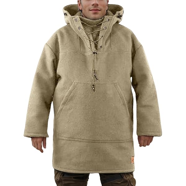 トップス Cotton Wool Twill Hooded Pullover Parka Amazon.com: ZWRXW Winter Leisure Jacket for Men Oversized Wool