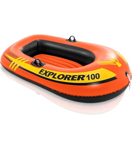 Bateau Gonflable 1 Place Pour Pêche, Lac, Rivière - Taille Gonflée 145x91 Cm - Léger, Portable, Pliable - PVC - Sans Pagaies