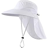 Home Prefer Outdoor UPF50+ Sun Hat Wide Brim Mesh Fishing Hat with Neck Flap