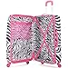 Rockland Safari Hardside Spinner Wheel Luggage, PINKZEBRA, 3-Piece Set (20/24/28)