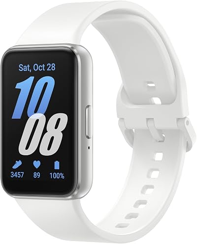 Samsung Galaxy Fit3 Smartwatch Fitness Tracker 1.6 inch AMOLED Silver 3 Year