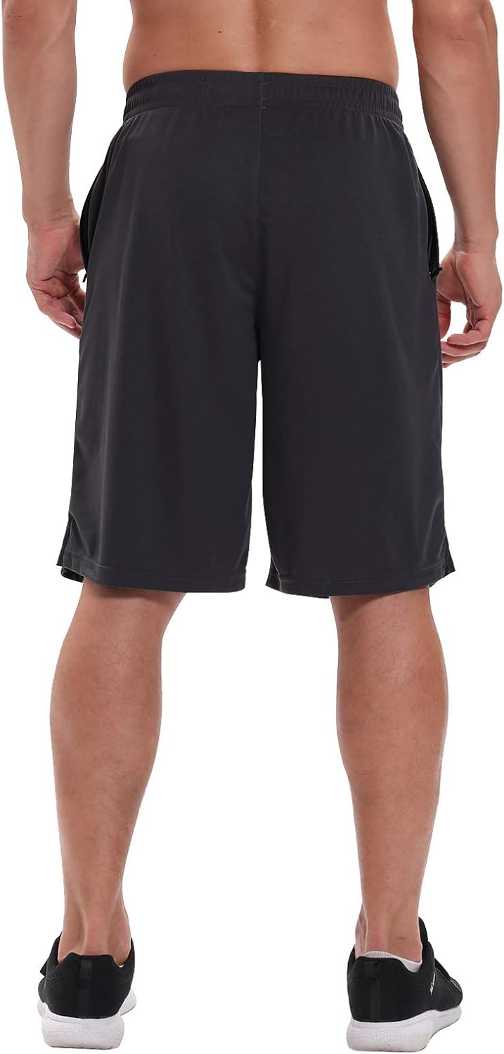 Tomic Men's Athletic Basketball Shorts mesh Loose-Fit Performance Sports Workout Training Shorts Zipper Pockets: Clothing