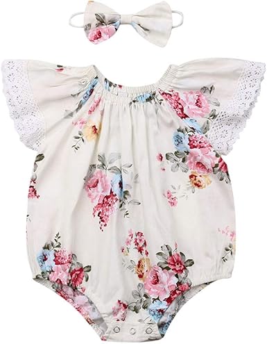baby girl floral onesie