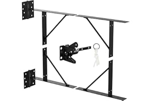 Delifox Fence Gate Kit Heavy Duty Gate Frame Kit Corner Brace Bracket with a Self-Locking Gate Latch