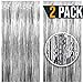 3.25 x 6.7 ft (2 Pack) Tinsel Foil Fringe Curtains Party Decorations Photo Booth Backdrop | Wedding Décor Baby Shower Graduations Valentine Day Bachelorette Birthday Decorations (Silver)