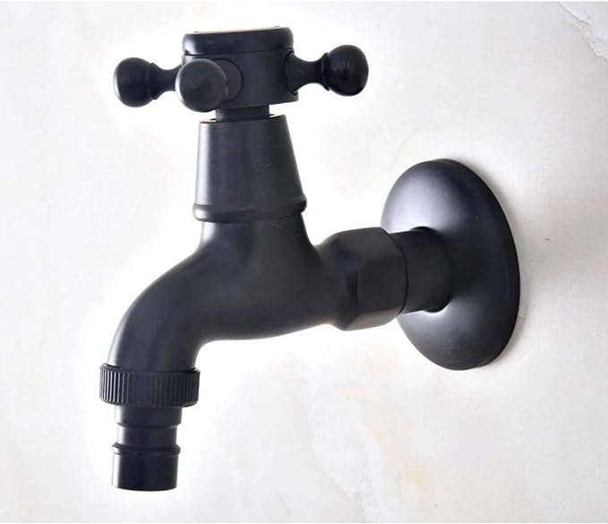 Baño De Bronce Frotado Con Aceite Negro, Grifo De Lavadora Con Manija