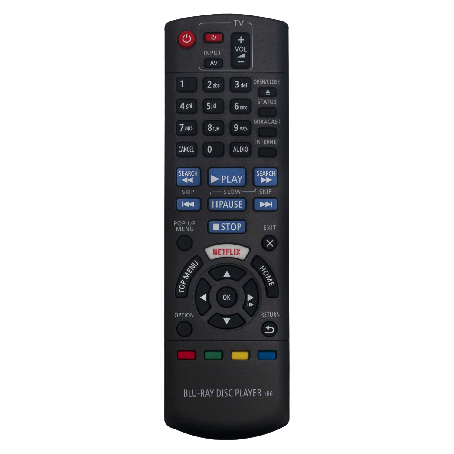 VINABTY N2QAYB001031 Replace Remote for Panasonic Bluray DMP-BDT370EB DMP-BDT271 DMP-BDT270 DMP-BDT370 DMP-BDT380 DMP-BDT280 DMP-BDT281 DMP-BDT271GN DMP-BDT270GN DMP-BDT370GN DMP-BDT380GN DMP-BDT281GN