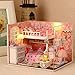 Flever Dollhouse Miniature DIY House Kit Creative Room with Furniture and Glass Cover for Romantic Artwork Gift(Dream Angels)