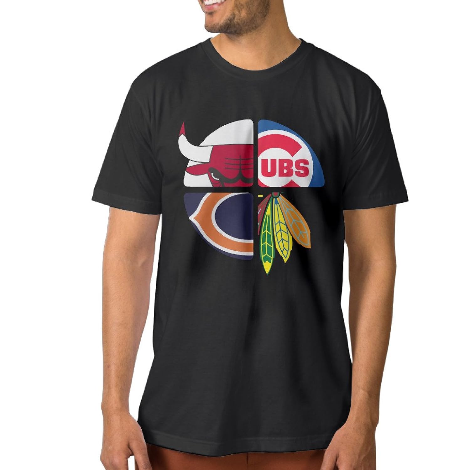 Men Mixed Print Baseball Shirt