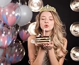 Leixi Birthday Girl Sash Rhinestone Tiara Set Gold Women Party Headband view 6