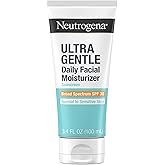 Neutrogena Ultra Gentle Daily Facial Moisturizer with SPF 30 Sunscreen with CICA, Lightweight Face Lotion with Broad Spectrum SPF 30 for Normal to Sensitive Skin, Fragrance-Free, 3.4 fl. oz