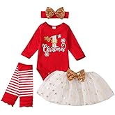 XIFAMNIY Baby Girls My 1st Halloween/Thanksgiving/Christmas Outfit Newborn 4Pcs Pumpkin Bodysuit Headband Legging Socks Set