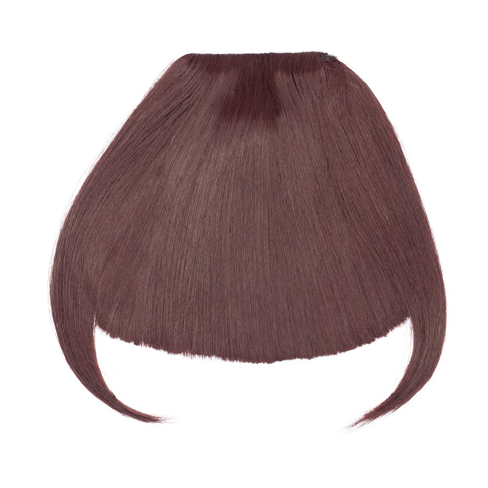 Clip On Bangs Fake Clip in Fringe One Piece Girls False Front Fringe Hair Bangs Cute Hairpieces Straight For Women Beauty - Dark Auburn