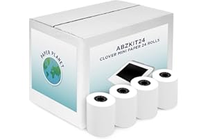 PAPERPLANET Paper Planet Thermal Paper Rolls for Clover POS Mini & C200-C305 Printers | 24 Rolls