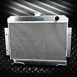2 Row Core Full Aluminum Racing Radiator Stop Leak For 1972-1986 Jeep CJ5/CJ6/CJ7 3.8L 4.2L 5.6L Silver