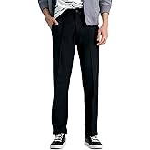 Haggar Men's Cool 18 Pro Straight Fit Flat Front Super Flex Waistband Casual Pant