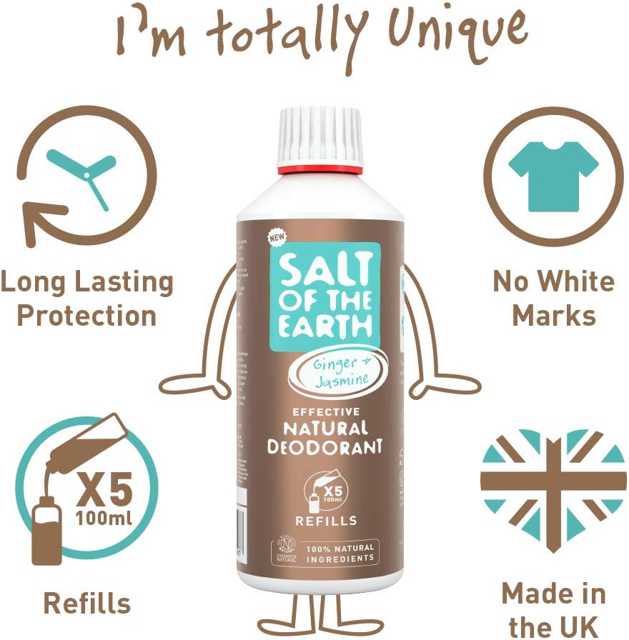 Salt of the Earth, Natural Deodorant Spray Refill, Ginger & Jasmine, 100% Natural Origin Ingredients, Vegan - Image 4