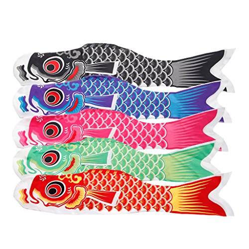 70cm Koi Nobori Carp Wind Socks Koinobori Colorful Fish Flag Hanging Wall Decor - Thumbnail 4