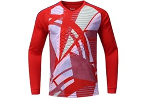 DRHOM Boys Soccer Goalkeeper Jersey Padded Goalkeeper Shirt Kids Child Football Training Goalie Jersey Uniform