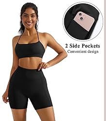 OMKAGI 2 Piece Workout Sets for Women Open Back