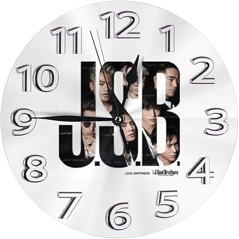 Amazon Co Jp 掛け時計 壁掛け時計 アナログ クロック インテリア 丸型 静音 北欧 三代目 J Soul Brothers 印刷 掛置兼用 フラットフェイス 勉強の部屋 店 ホテル用 直径25cm 部屋装飾 ホーム キッチン