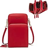 myfriday Small Leather Crossbody Bag for Women with Guitar Strap Mini Crossover Bags & Shoulder Purses with 2 Card Slots