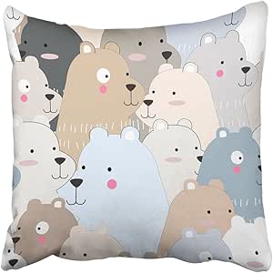 Emvency - Fundas de Almohada Decorativas para niños, diseño de Oso de