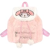Cute Plush Cartoon Mini Backpack for Women - Drawstring Bag with Adjustable Straps，Kawaii Anime Accessory (Pink)