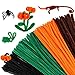 Caydo 320 Pieces Halloween Pipe Cleaners Chenille Stems 6mm x 12inch, Chenille Stems for DIY Art Craft Decorations (Black, Brown, Dark Green, Orange)