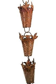 Nutshell Stores Hummingbird Theme Copper Rain Chain with Installation Kit (10 Foot)