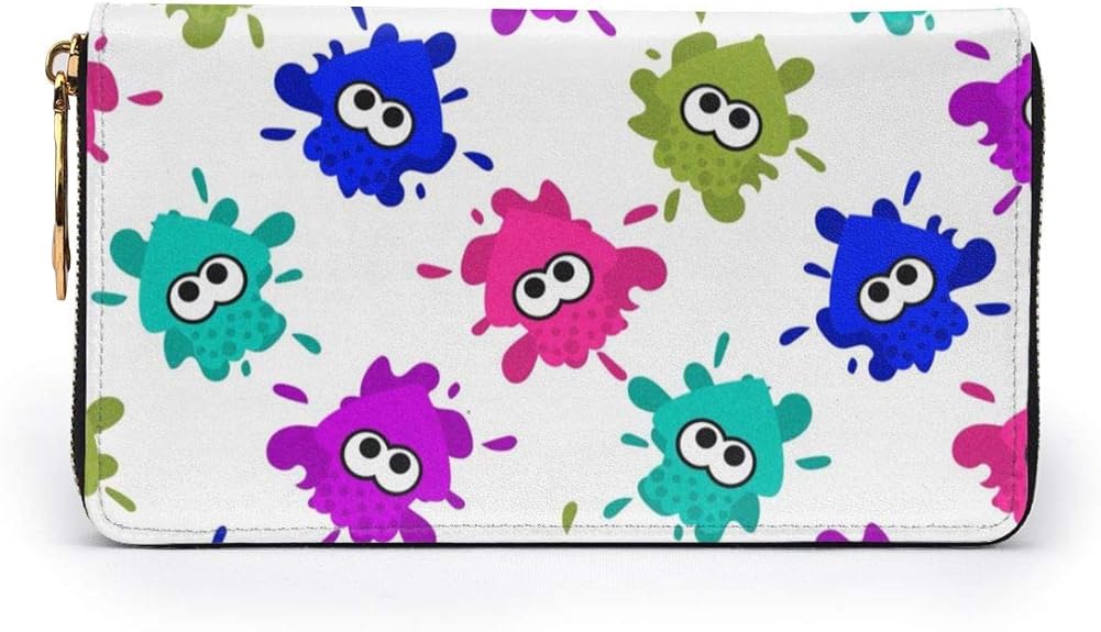 Amazon スプラトゥーンホワイトインクリングイカ 財布 本革 長財布 小銭入れ ジッパー 高級感 おしゃれ 多機能 大容量 収納 カードケース コインケース 男女兼用 人気 誕生日プレゼント Nico Ting 財布