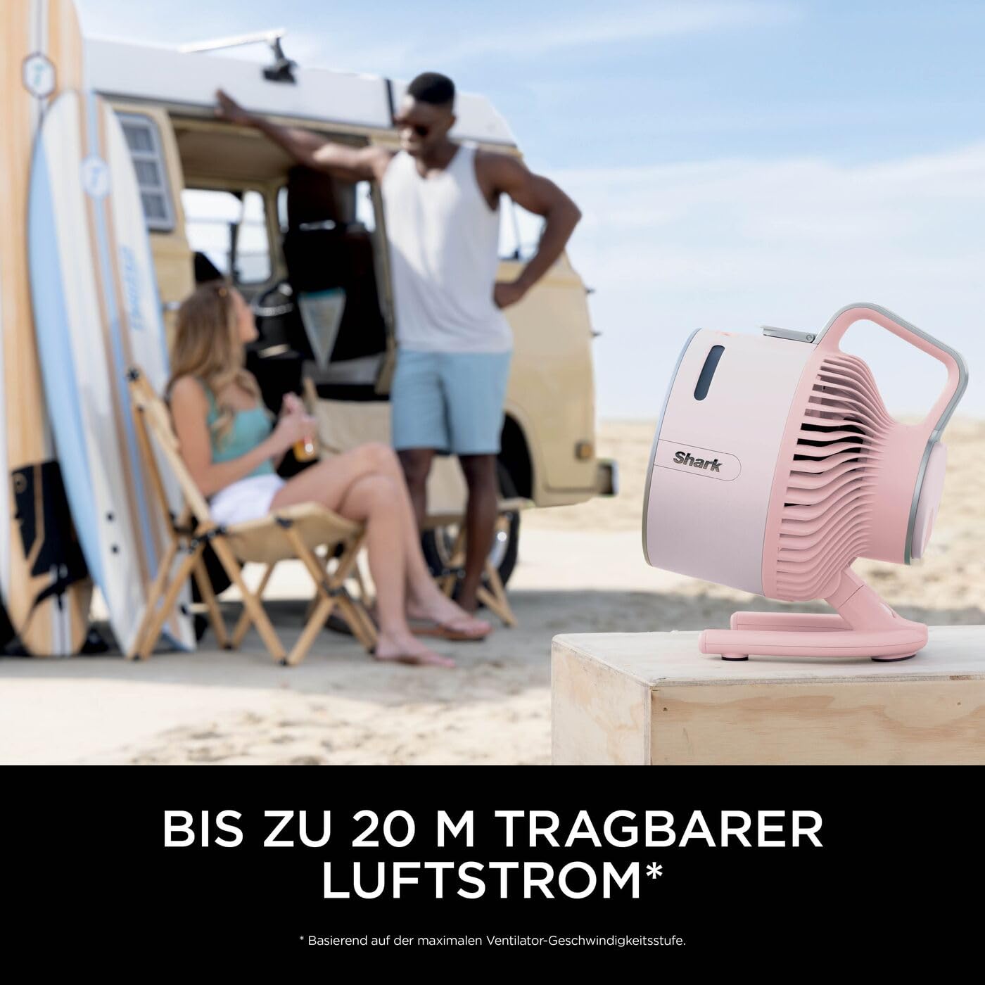 Shark FlexBreeze HydroGo Starker Ventilator mit Sprühnebel, Kühlung für drinnen & draußen, leise & langlebig, kabelgebunden & kabellos, kompakt & leicht, 5 Geschwindigkeiten, Quartz FA050EUPK 4