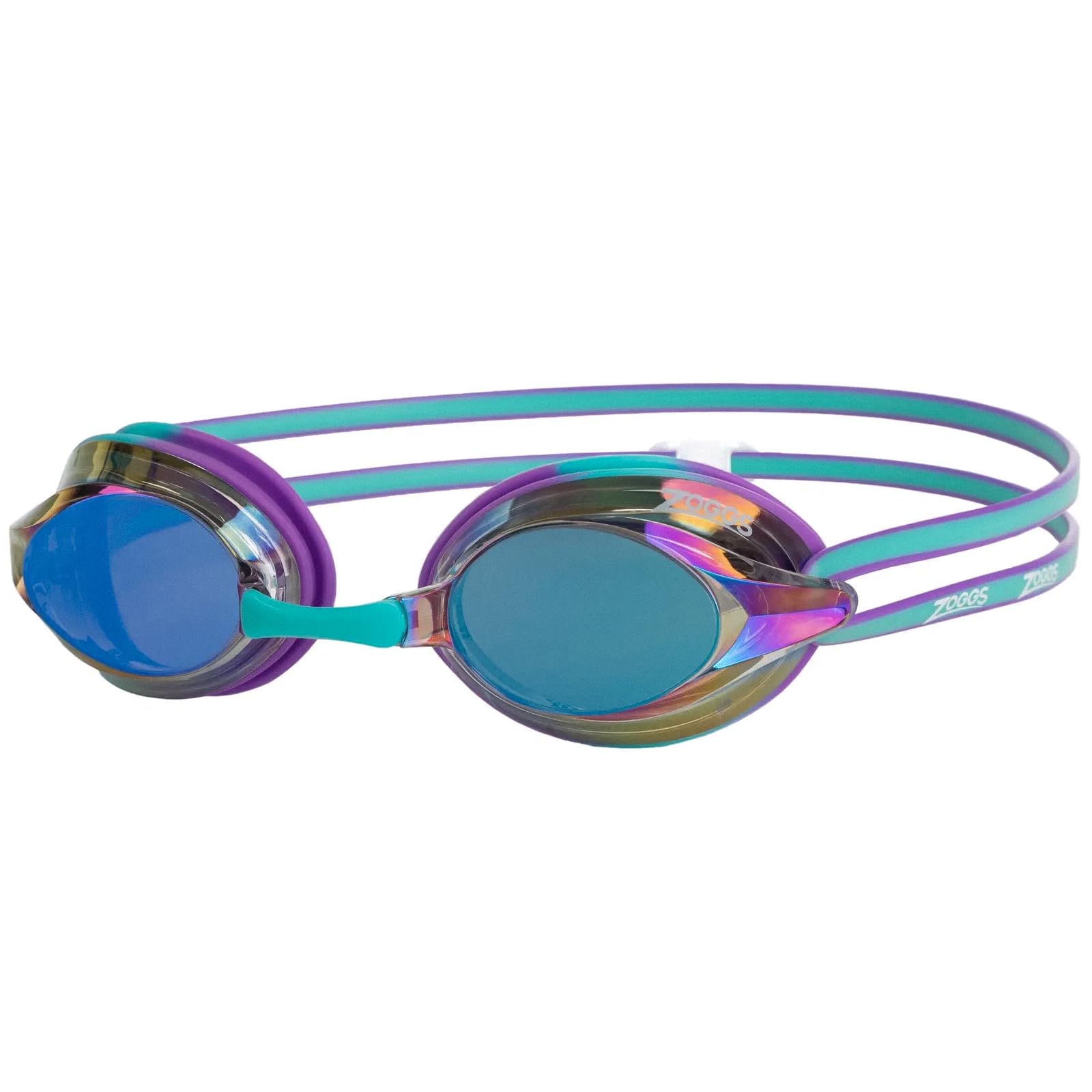 Zoggs Racer Titanium Violet Turquoise Mirrored Blue