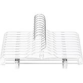 AMKUFO Pants-Hangers-with-Clips-30-Pack, 14 Inch Clear-Plastic-Skirts-Hangers-with-Adjustable-Clips for Shorts Jeans Trousers, Clothes-Hangers Non-Slip Clip-Hangers