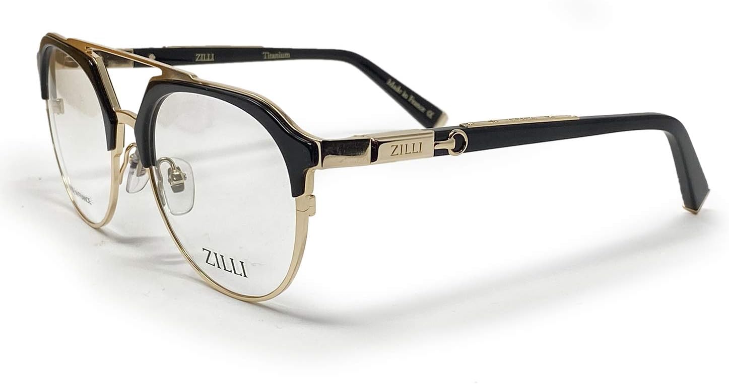 ZILLI 60023 Eyeglasses for Men Semi-Rimless Titanium Eyewear Acetate Frame