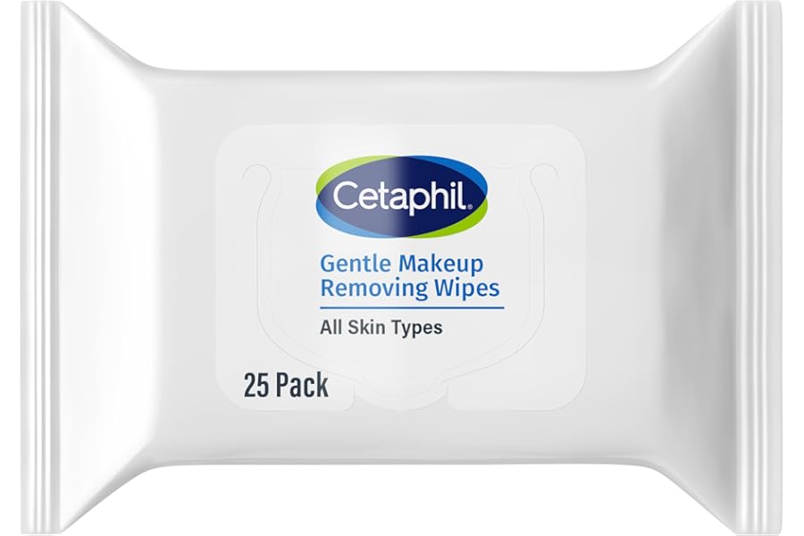 Cetaphil Gentle Makeup Remover Face Wipes, Fragrance Free, 25 Count | Dermatologist Recommended, Alcohol-Free, Fragrance-Free