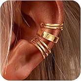 Ear Cuffs for Women Non Piercing 14K Gold Cuff Earrings for Women Dainty Thin Chunky Cubic Zirconia Cartilage Clip On Earrings for Women Fake Hoop Huggie Earrings Jewelry Gifts