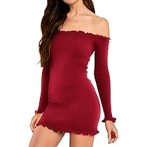 red off the shoulder jumper dress