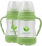 green sprouts Glass Sip 'n Straw Cup,4 ounce,2 Pack: Light Lime