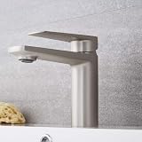 Milano Hunston Mono Basin Mixer Tap Lever Handle Brushed Nickel Single Hole view 2