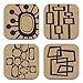 Mid Century Modern Retro Abstract Cork Drink Coaster Gift Set of 4.